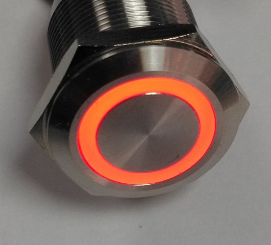 509M 19B-I 19MM METAL BUTON KIRMIZI IŞIKLI IP67