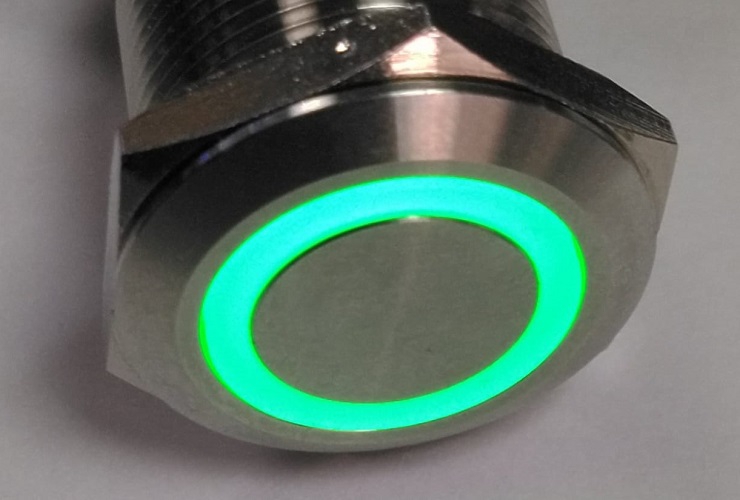 509M 19B-I 19MM METAL BUTON KIRMIZI IŞIKLI IP67
