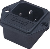 CA-101F POWER KONNEKTÖR,SİGORTALI,KULAKLI
