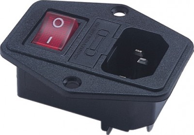 CA-101-FR-1 POWER KONNEKTÖR,SİGORTALI,IŞIKLI ANAHTARLI,KULAKLI